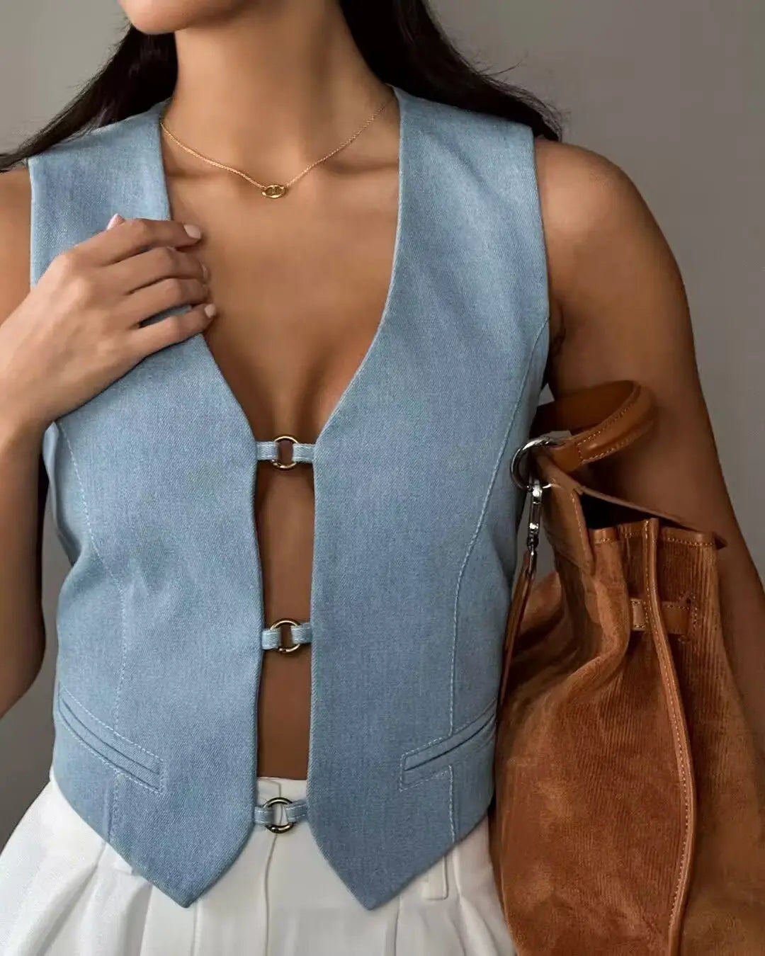 Vest Top For Women Sleeveless V Neck