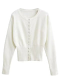 Autumn Fashion Knitwear Cardigan Top Women's Ribbed Patchwork - Norellé
