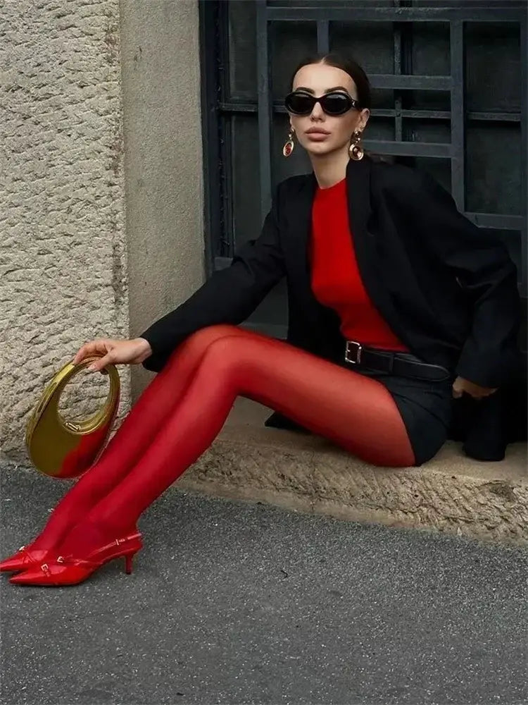 Red Tights Women