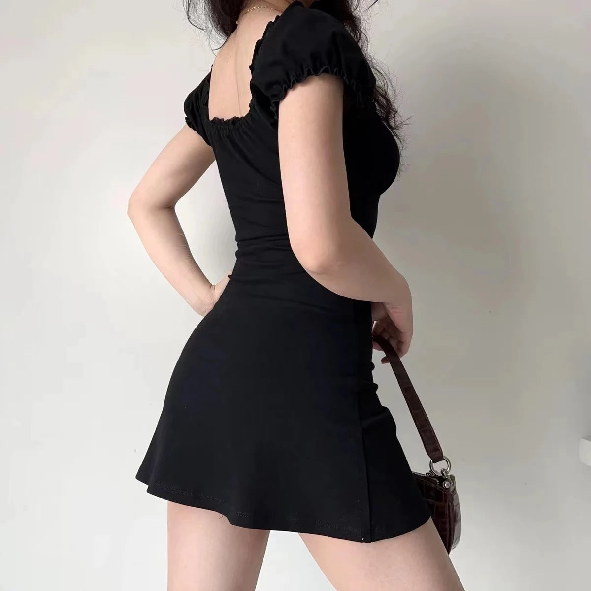 Mini Dress Women Short Sleeved Lace up Hollow Casual - Norellé