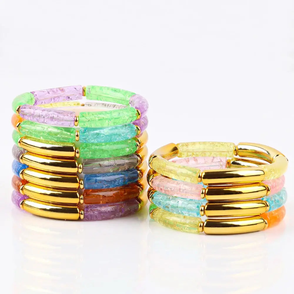 Jelly Color Big Irregular Square Acrylic Wide Bangle
