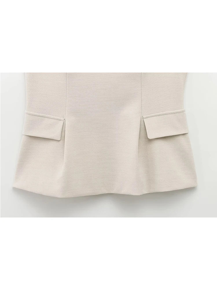 Women Solid Skirt Hem Tops Spring Summer Fashion Chic Sleeveless - Norellé