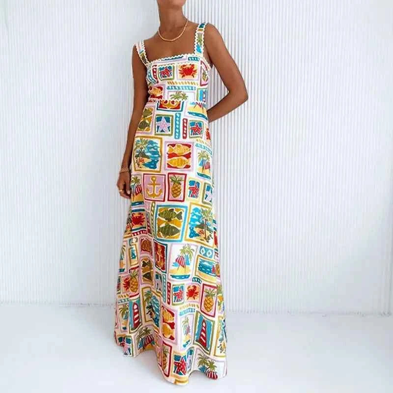 Fruit Plant Print Holiday Women Dress
