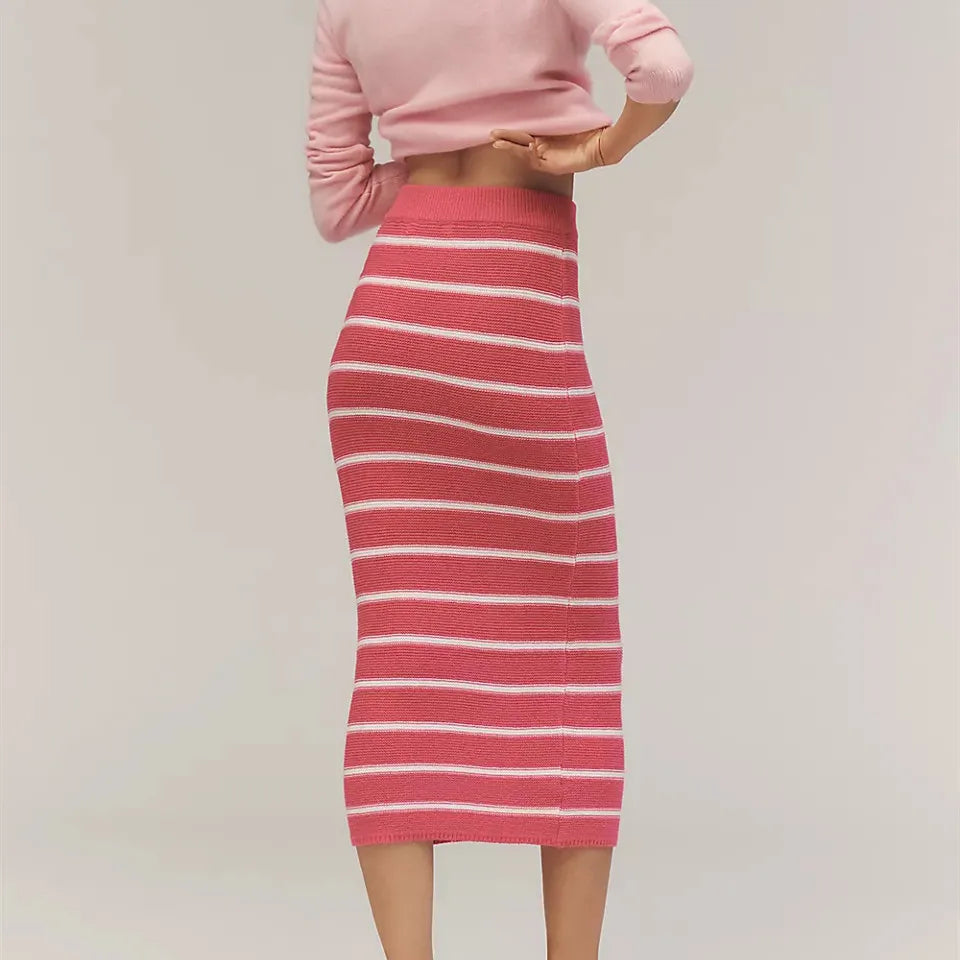 Elegant Women's Long Knit Skirt Slim Fit