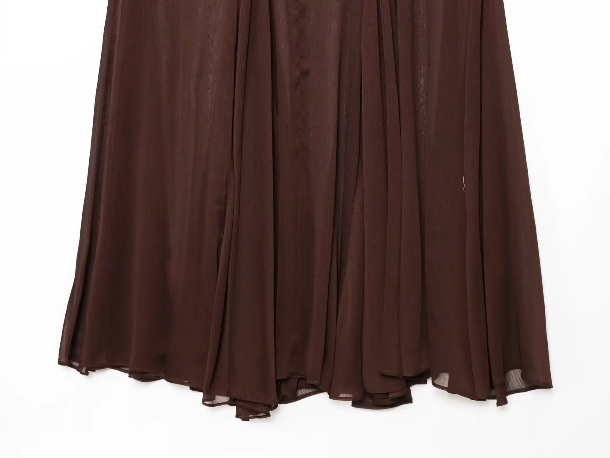 Women’s Simple and Comfortable Translucent Pleated Design Mid-length Skirt