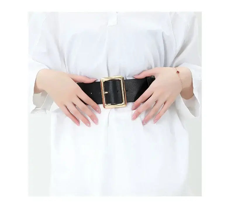 Vintage Large Buckle Fashionable Women’s Wide Belt