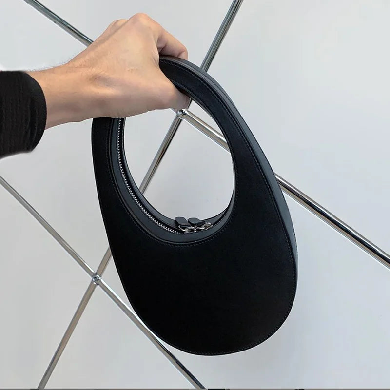 Oval Snake Pattern Embossed Handbag