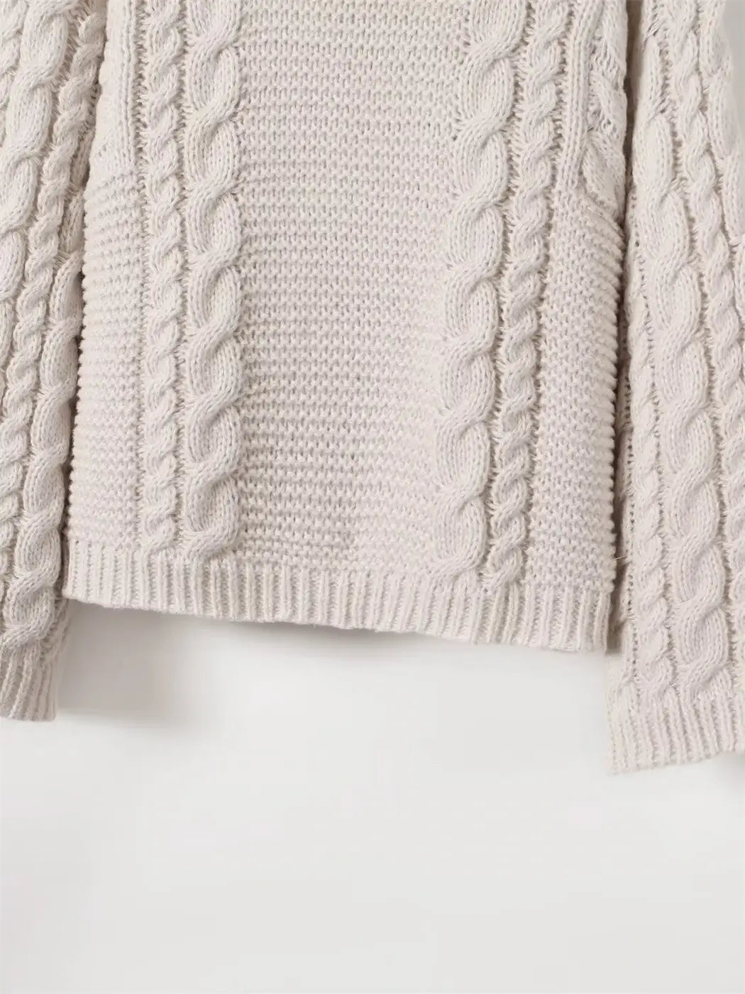 Cable-Knit Pullover Long-Sleeve Sweater