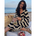 Striped Knitted Hollow Out Maxi Dress Women - Norellé