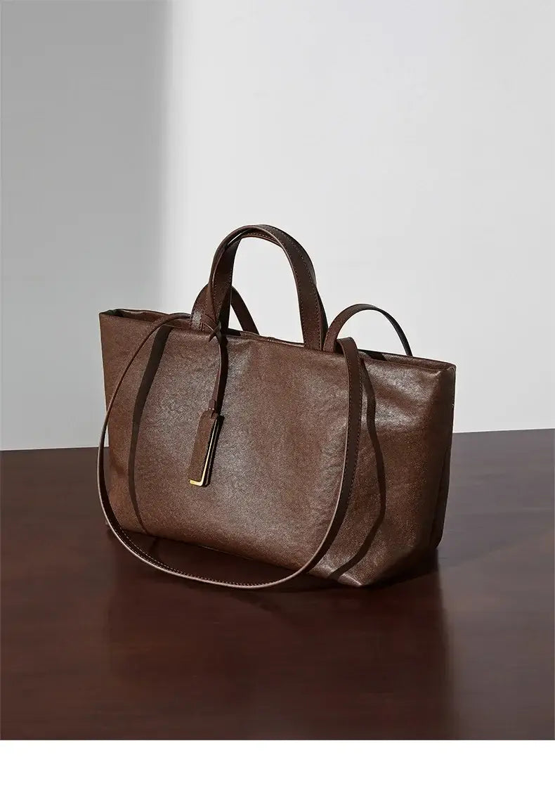 Women Shoulder Bag Leather Large Capacity Square Fashion Tote