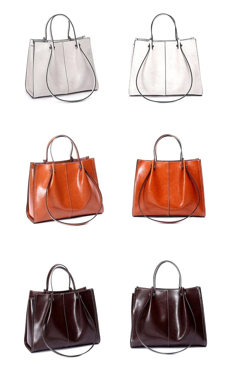 Vintage Genuine Leather Large Shoulder Tote Bag