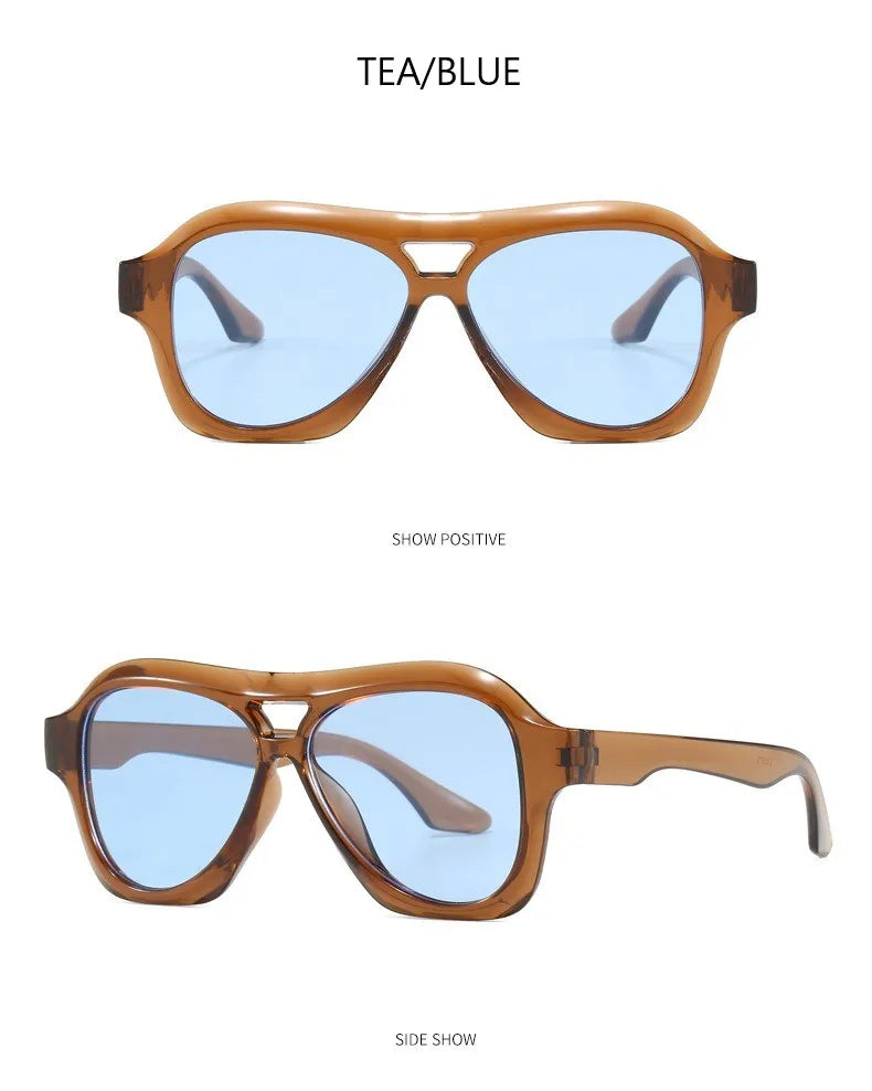 Retro Double Beam Sunglasses Women
