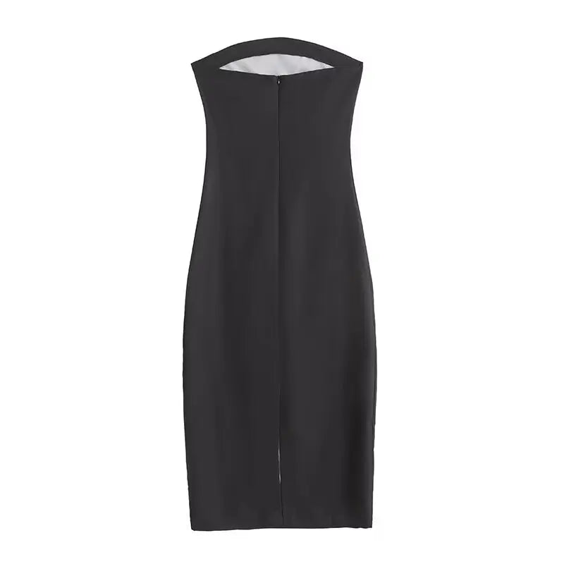 Strapless Backless Printed Long Dress Women