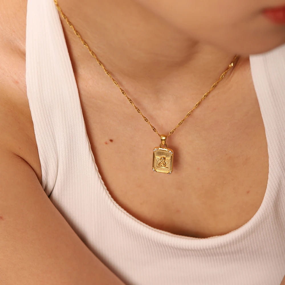 Stainless Steel Angel Pendant Necklace