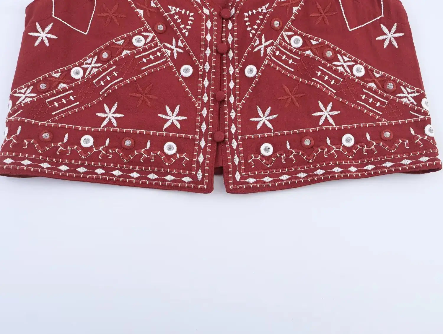 Women’s Casual Embroidered Sleeveless V-neck Short Vest Top + High Waist Shorts