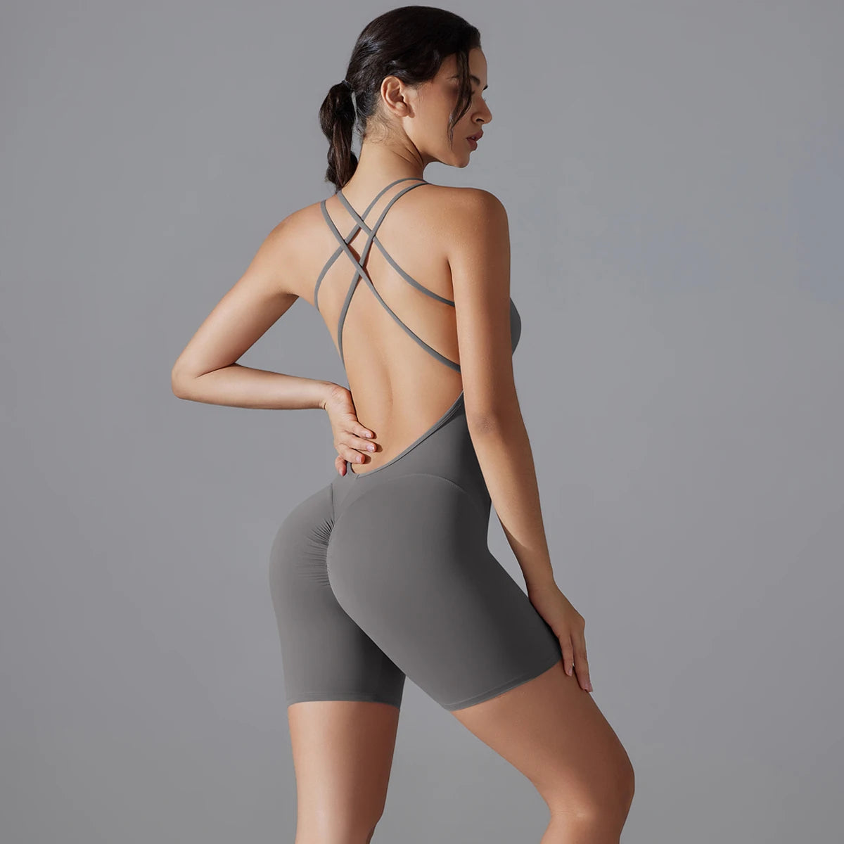 Backless Sporty Tight Jumpsuit
