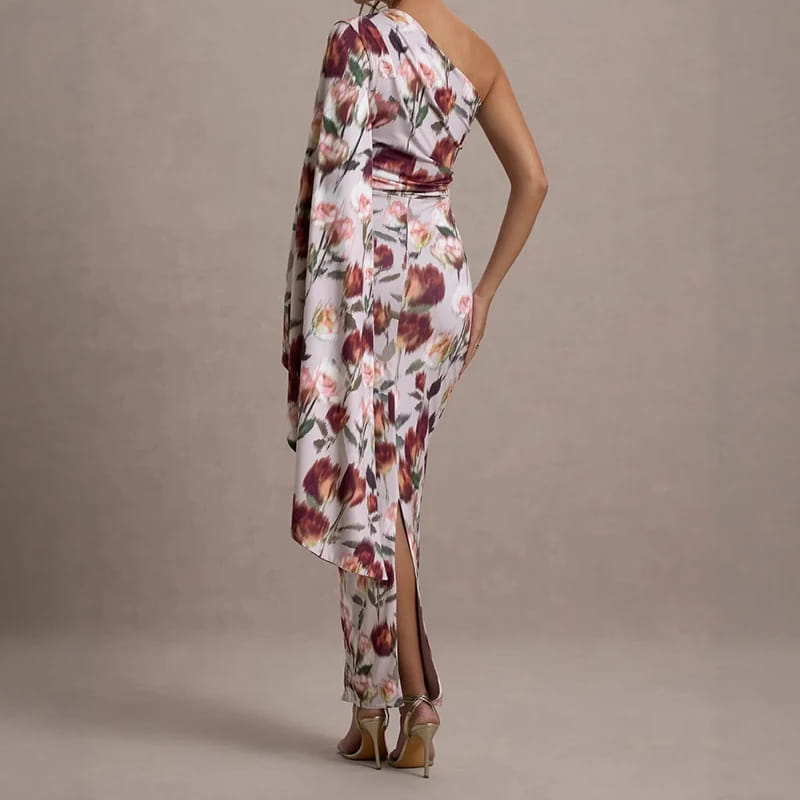 Off Shoulder Sleeves High Waist Women’s Dress