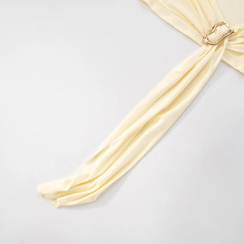 Women’S Solid Color Slant Shoulder Sleeveless Metal Button Short Dress Set