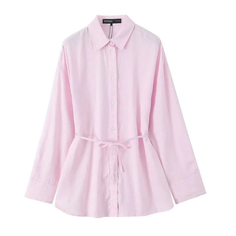 Women Oversize Shirt With Belt