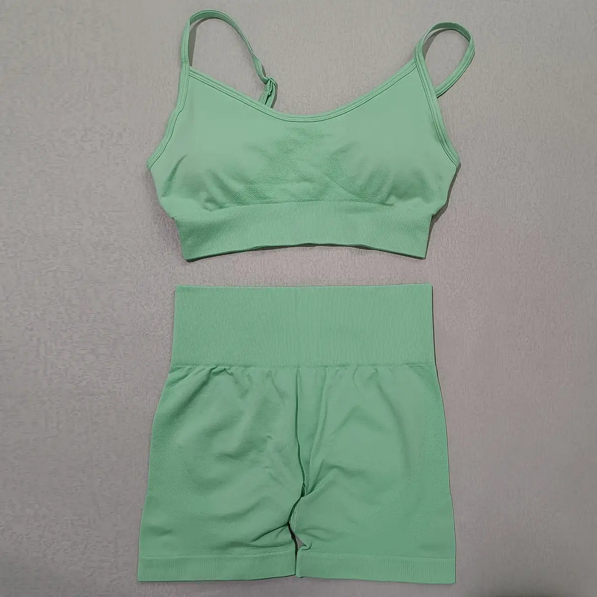 Seamless Yoga Set Camisole Bra Shorts