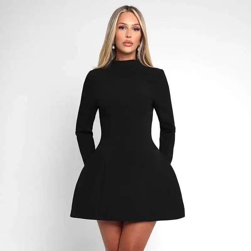 Button Backless Bodycon Short A-line Dress Women