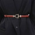 Thin Retro Gold Buckle Adjustable Women Belt