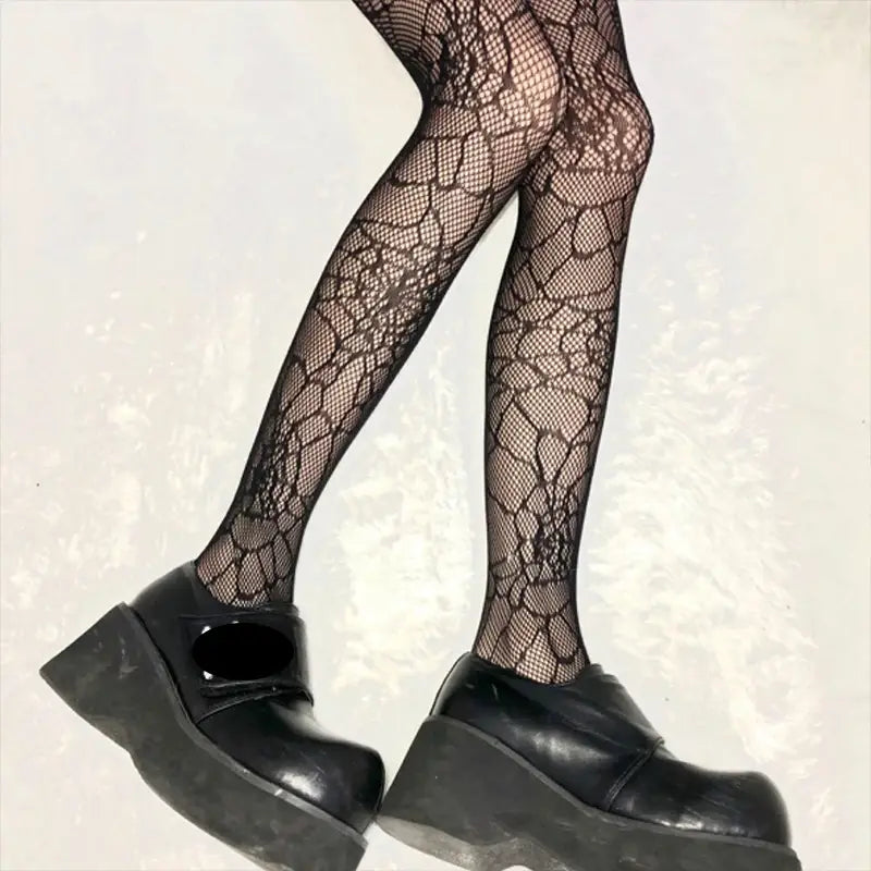 Thin Pantyhose Dark Hollowed Out Fishnet Stockings Women