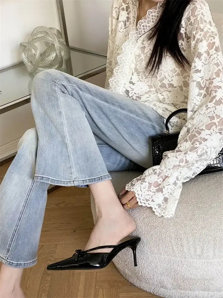 Elegant Thin High Heel Slide Sandals Women