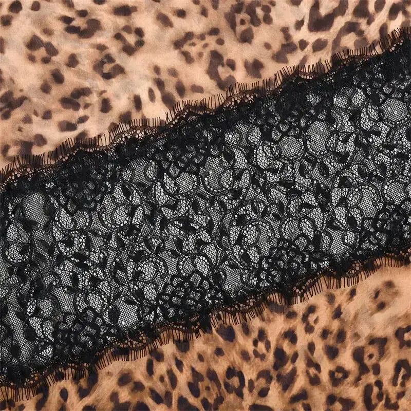 Leopard Print Spaghetti Strap Maxi Dress Women