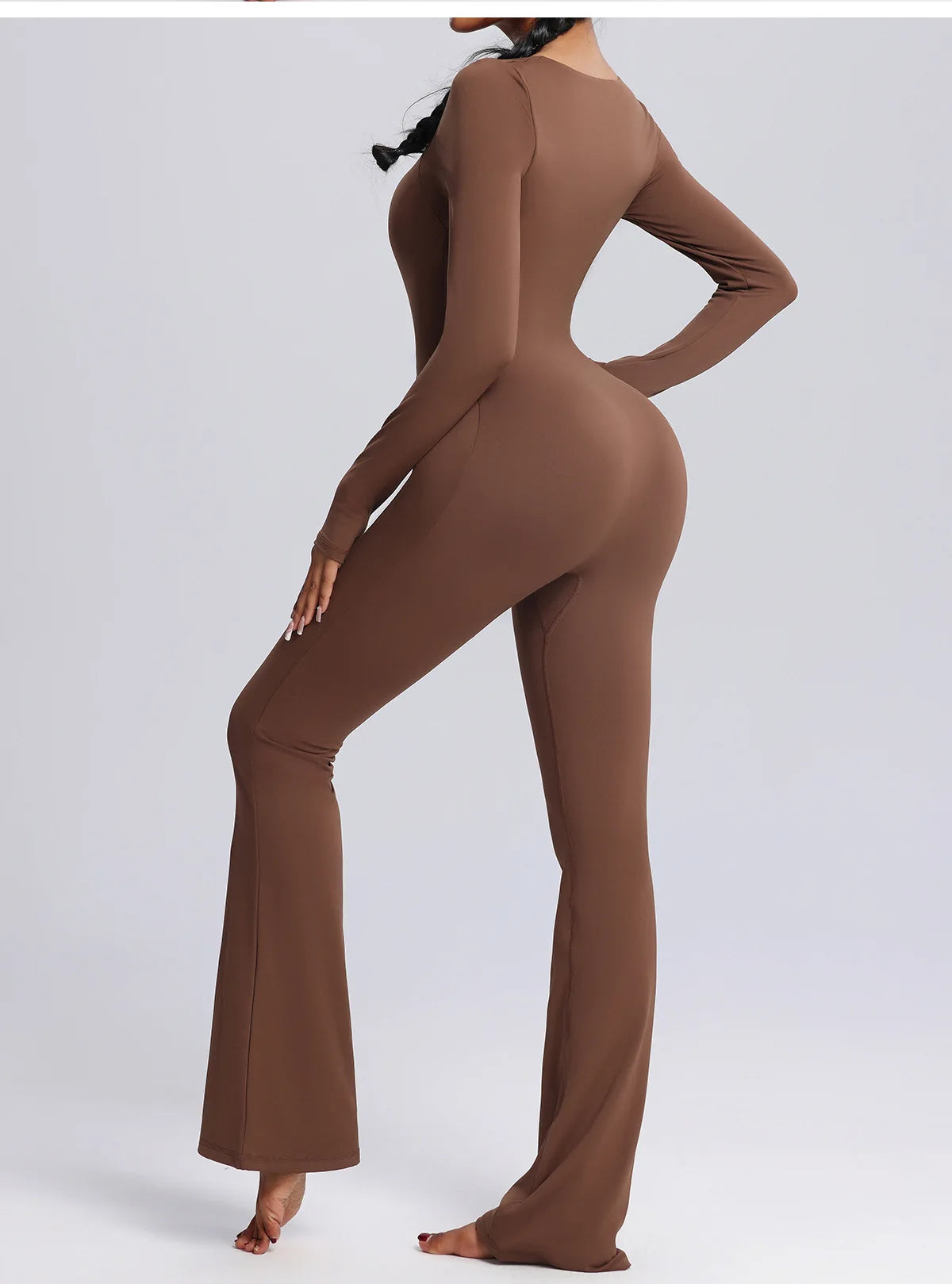 Seamless Jumpsuits Sports Fitness High Elastic Breathable Long-sleeved Suit