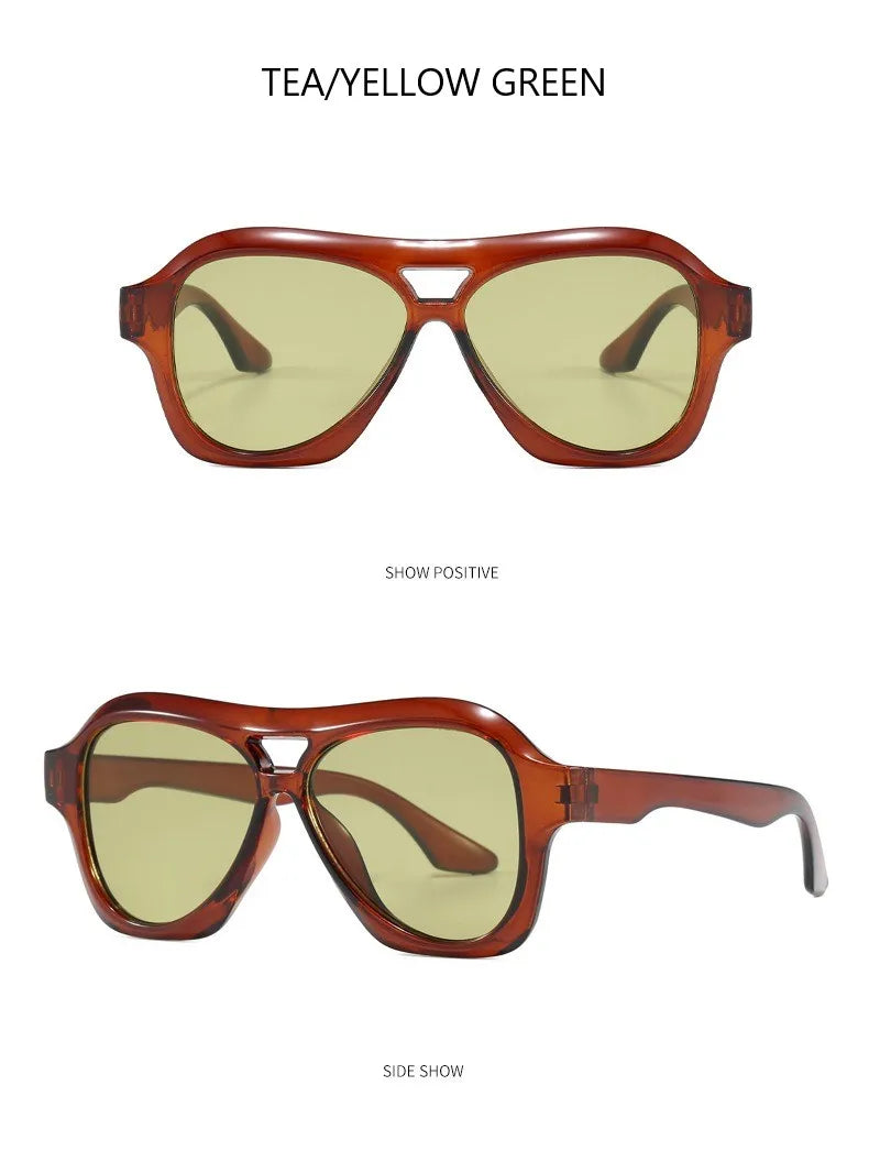 Retro Double Beam Sunglasses Women