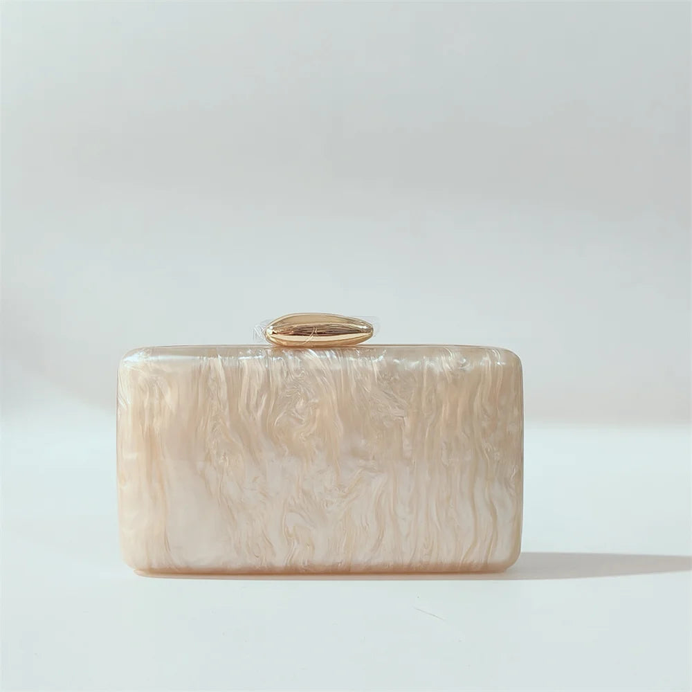 Marble Nude Handmade Textured Acrylic Evening Bag