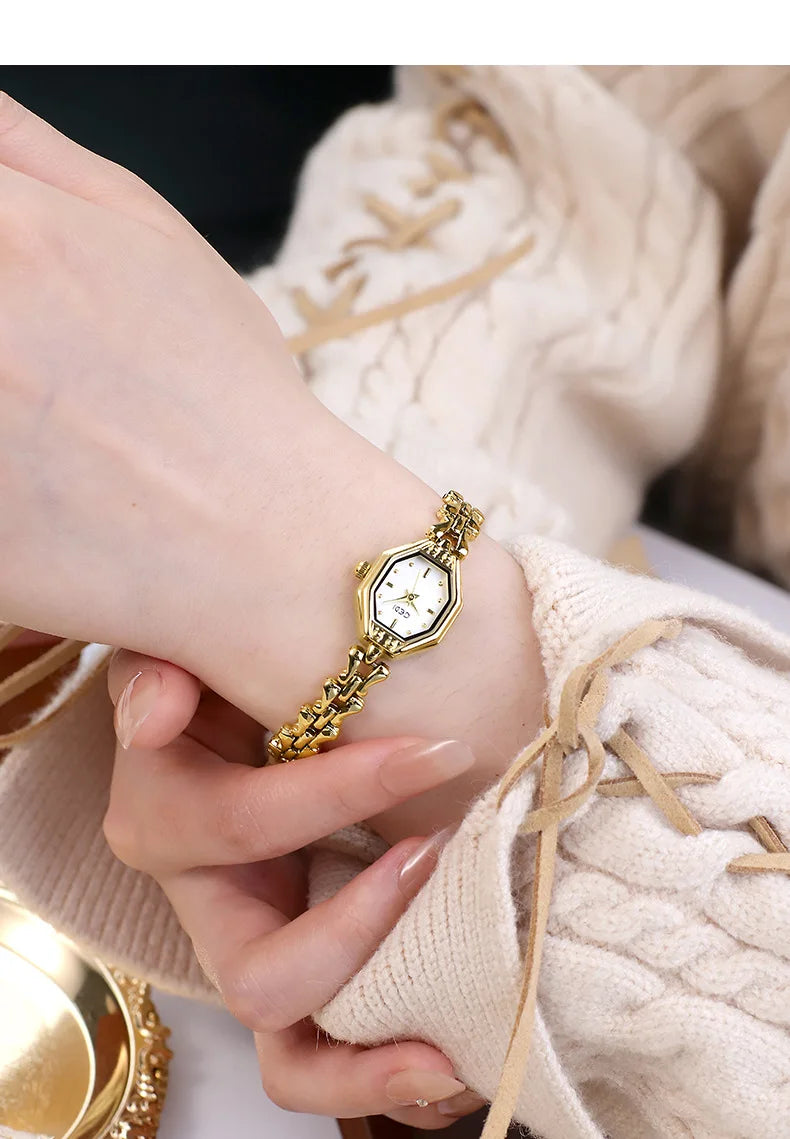 Retro Metal Bracelets high-end Waterproof Women Fashion Quartz Wristwatches