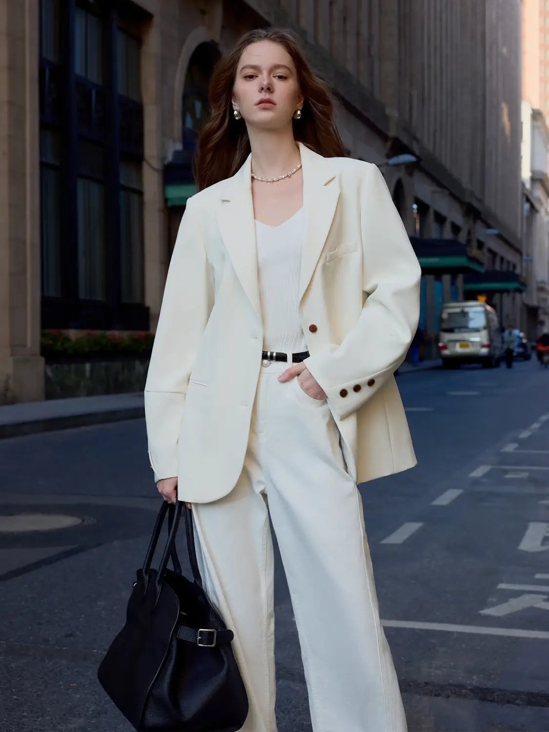 Women Beige Blazer Coat