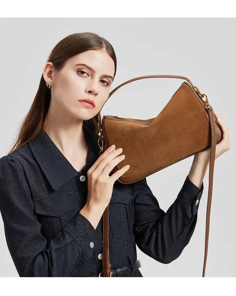 Women’s Suede Genuine Leather Crossbody Bag