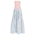 Bandeau Striped Print Sling Maxi Dress Summer Off The Shoulder - Norellé