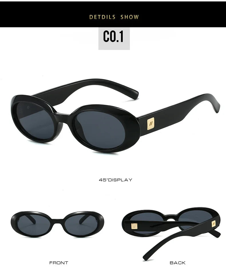 Classic Small Oval Sunglasses for Women