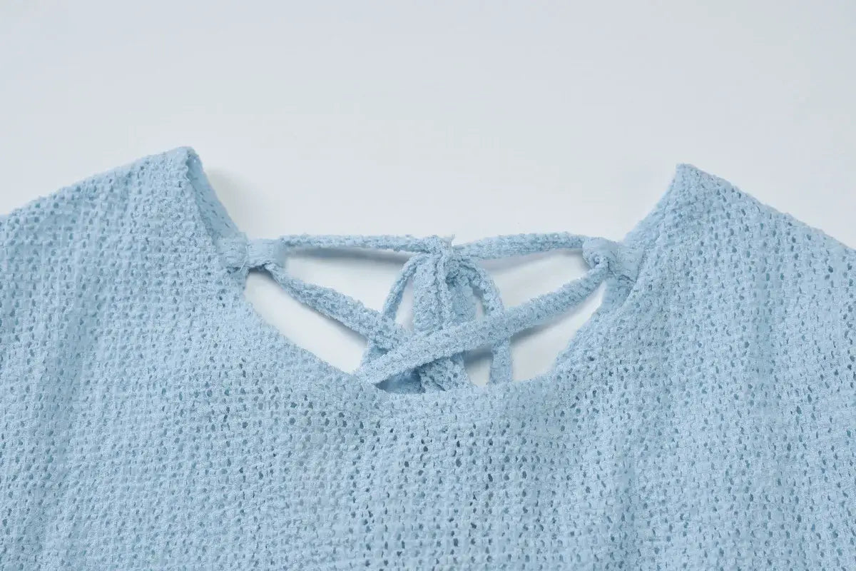 Backless Lace Up Knitted Dress For Women