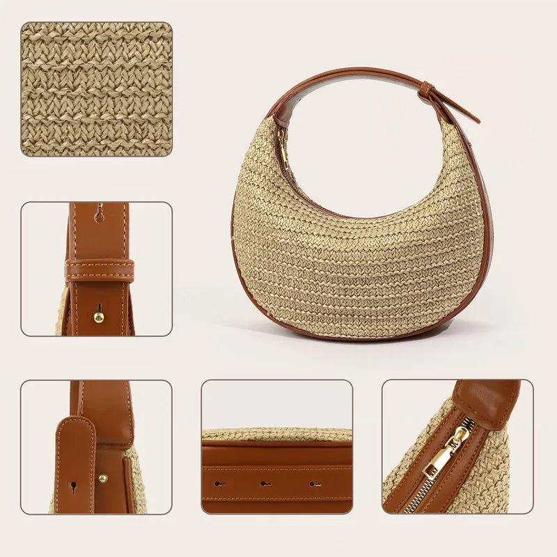 Adjustable Half-Moon Handbag