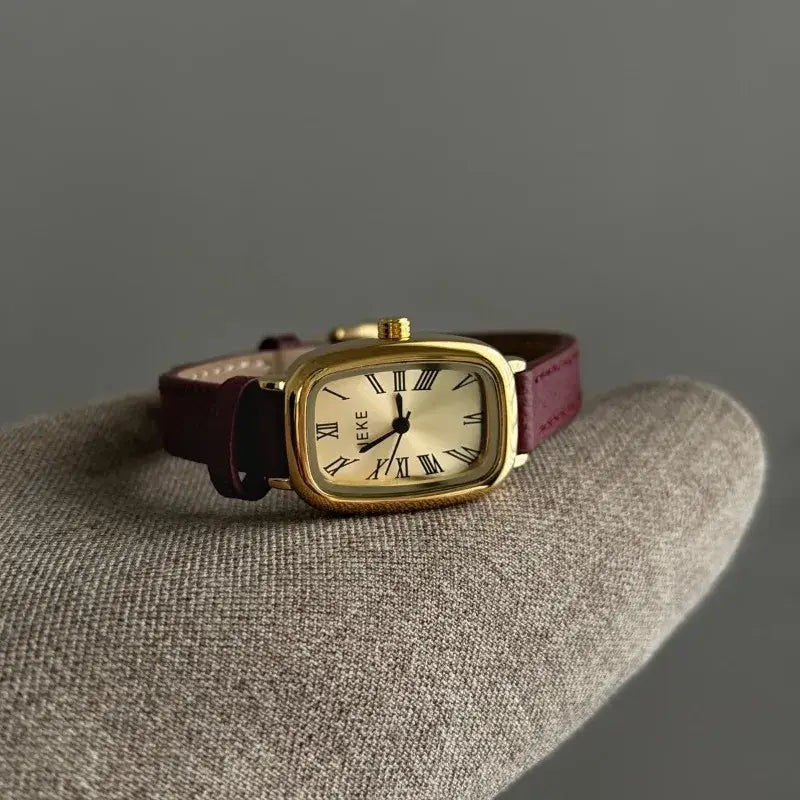 Women’s watch Fashion Square Gold Case Black Brown