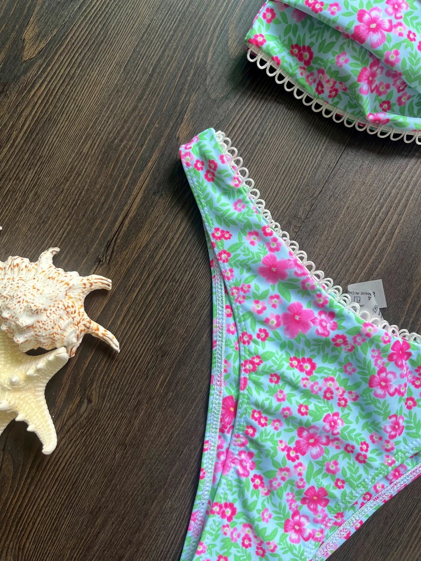 Floral Flowers Bandeau High Leg Cut Bikini Women - Norellé