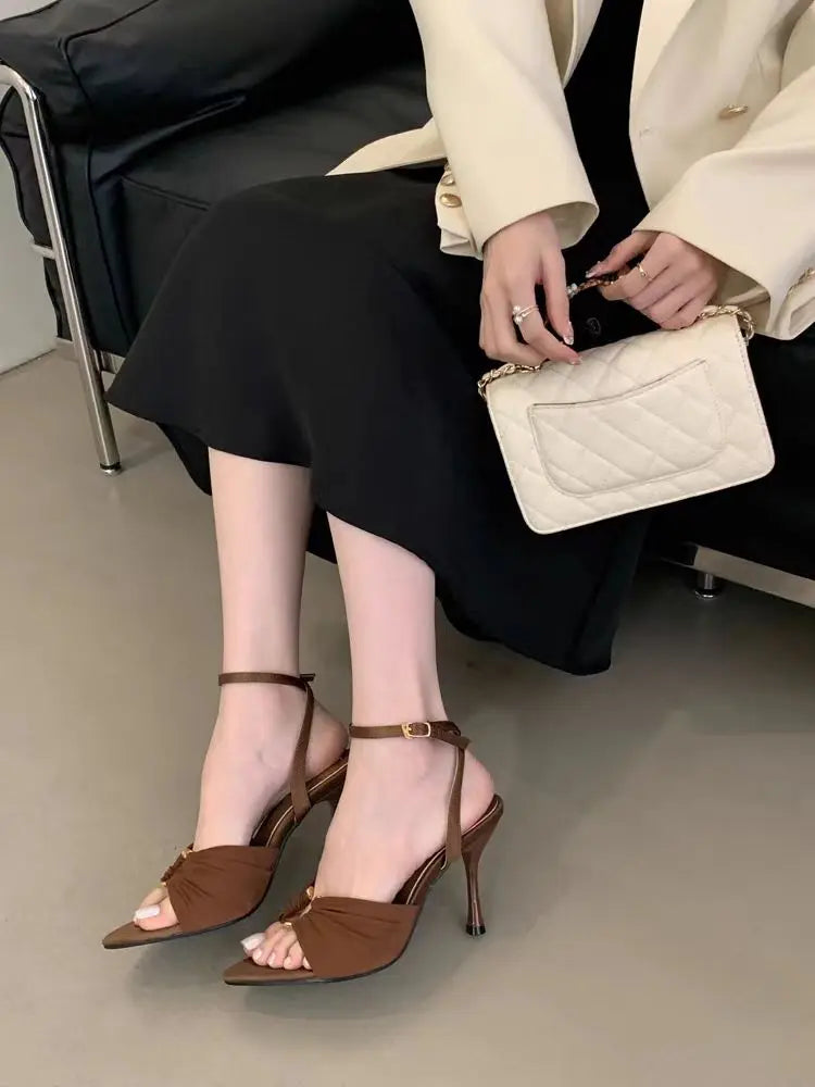 Women Sandals Fad Pointed Toe Heeled Shoes