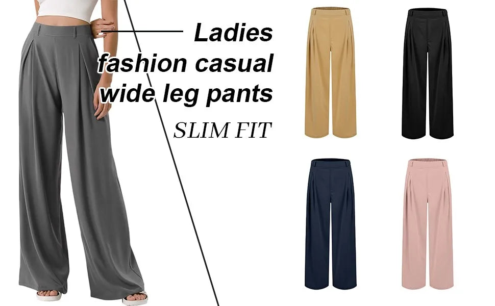 Hanging High Waisted Wide Leg Pants