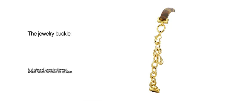 Women Watch Exquisite Amber Tortoiseshell Bracelet Quartz Wristwatch