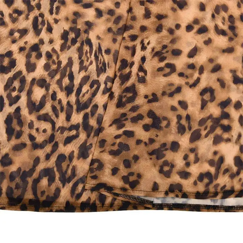 Leopard Print Spaghetti Strap Maxi Dress Women