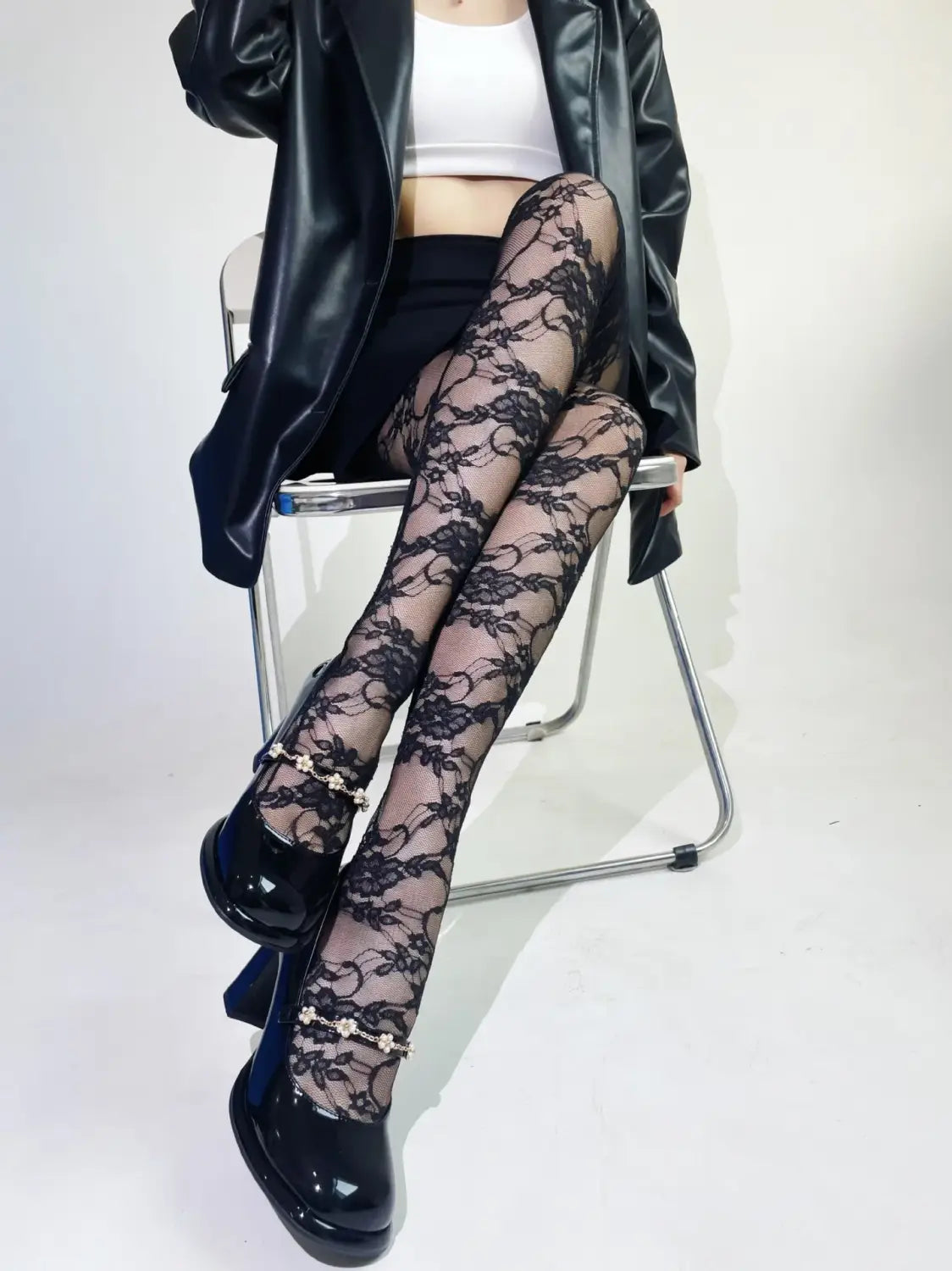 Lace Printed Pantyhose Women’s Sexy Hollow