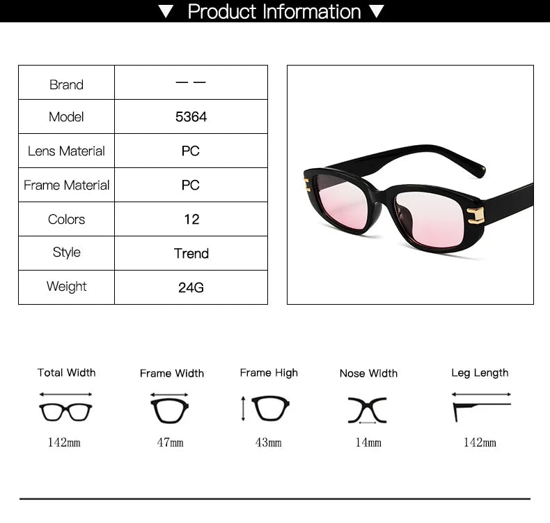 Retro Small Rectangle Women’s Sunglasses