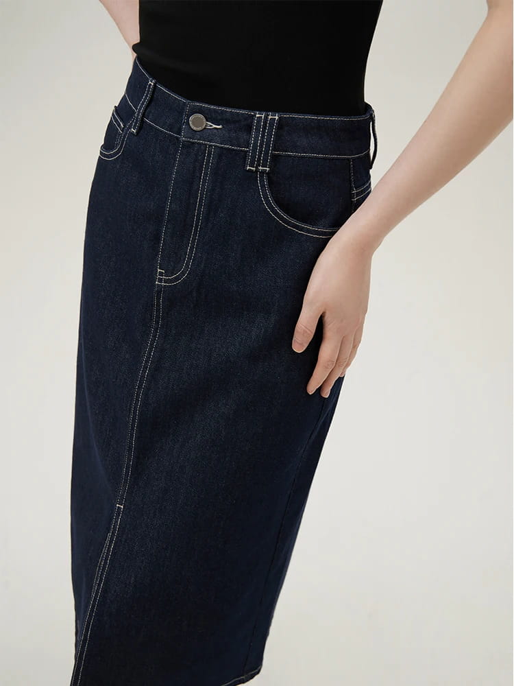 Retro Casual Denim Short Coat Skirt Suit for Women