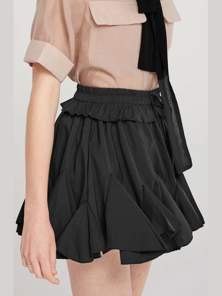 Women’s Ruffle Mini Skirt Casual High Waist