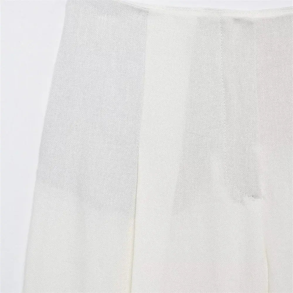 Women’s Casual Retro Linen Blend Suit Jacket&Pants Set